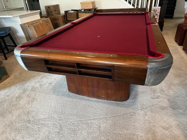 Used pool table for sale Colorado <br>Mid-century Saunier Wilhem tagged 8.5' Brunswick 'Anniversary'  <br>All solid wood. <br>MADE IN USA of course.